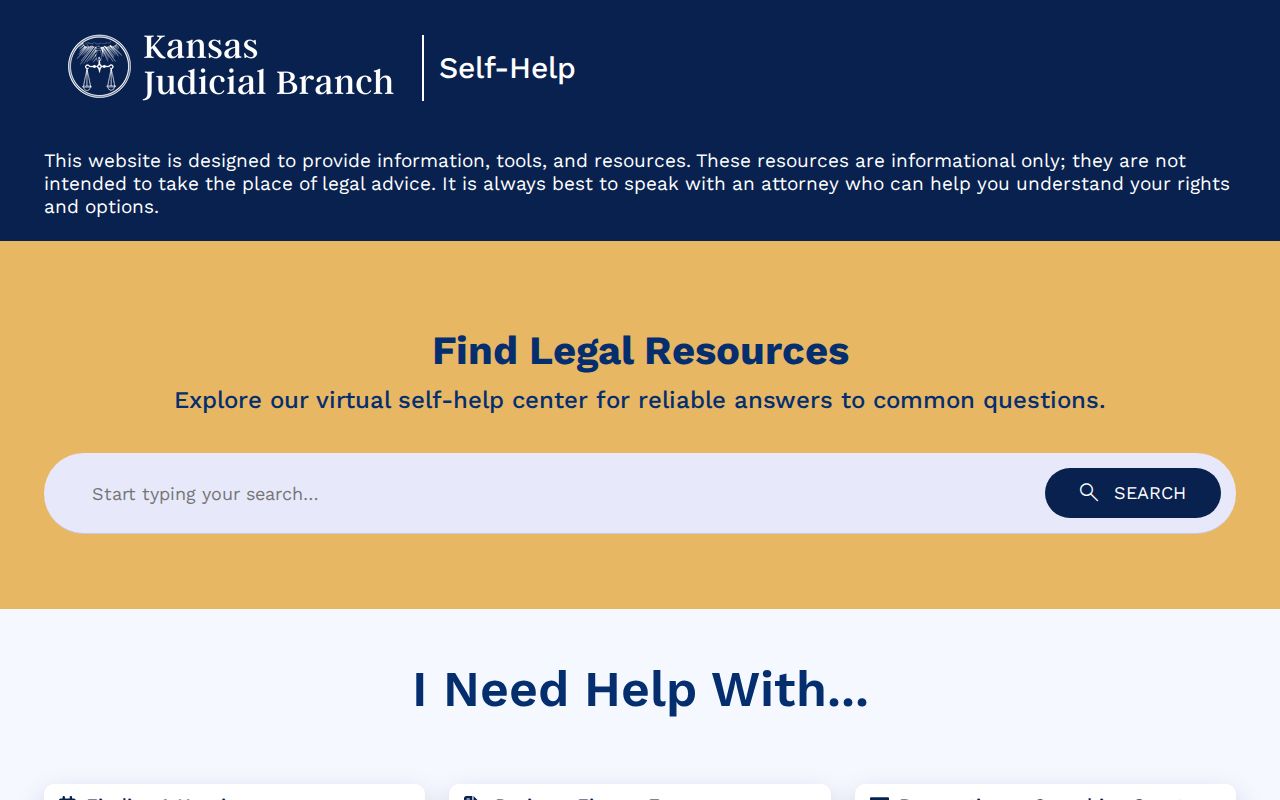 Clay County court date search through Kansas Self-Help