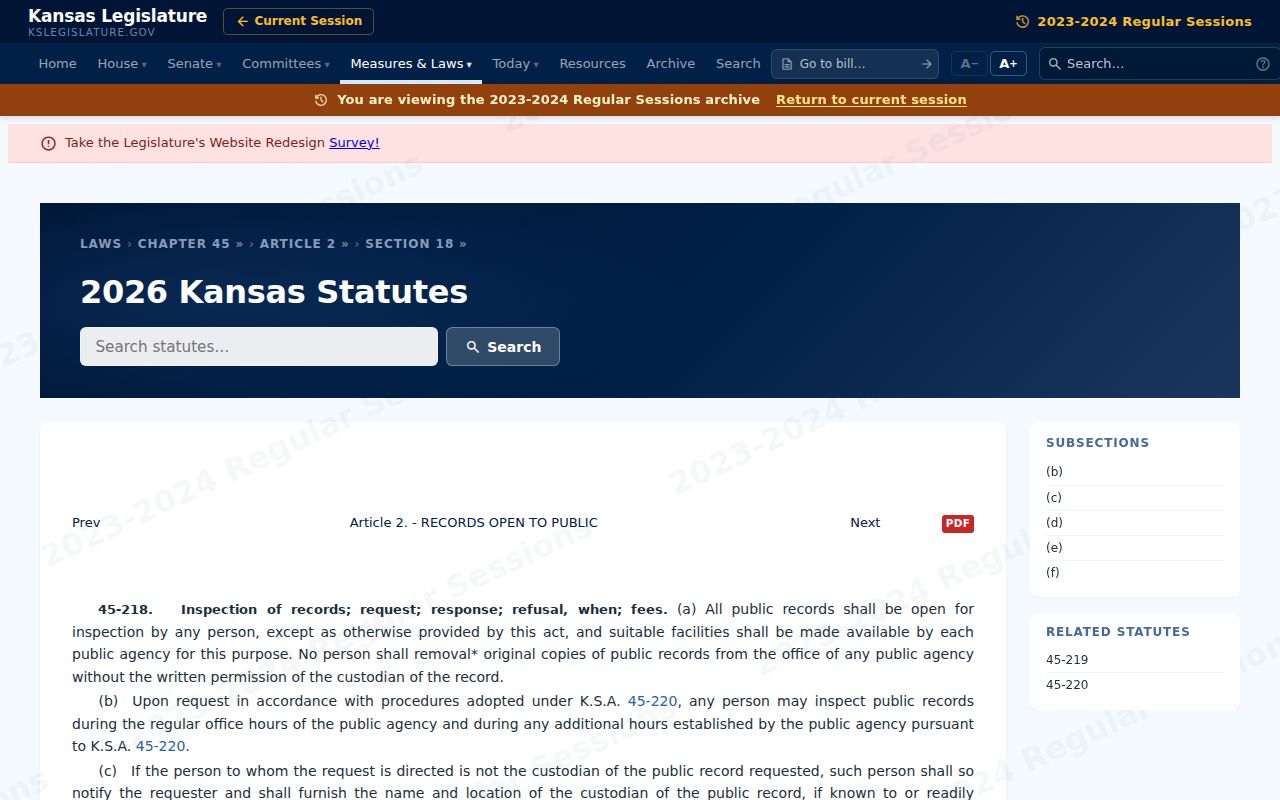 Clay County court records under KSA 45-218